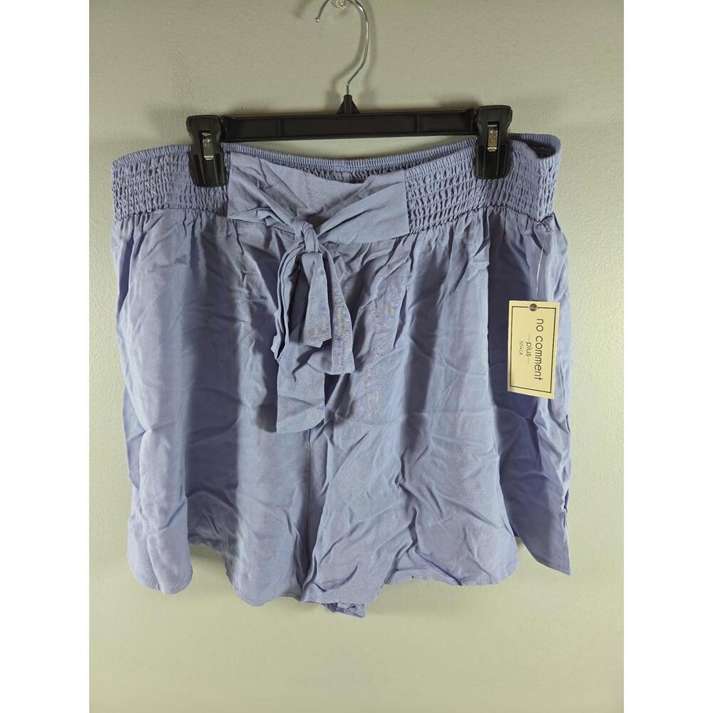 No Comment Women's Pull On Shorts  Lilac 3X NEW Casual Summer Tie Front